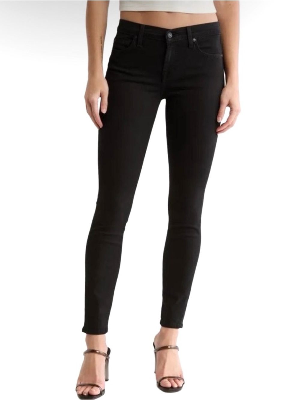 7 for all mankind Women's Gwenevere Ankle Skinny high Rise black Jeans size 26